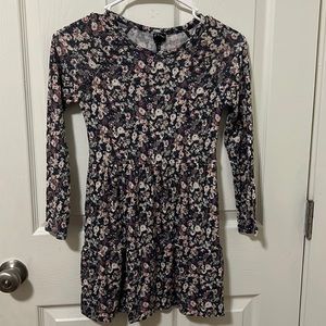 Floral sweater dress, skater style